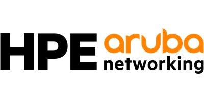 Se muestra el logotipo de la empresa de nivel mundial HPE Aruba Networking